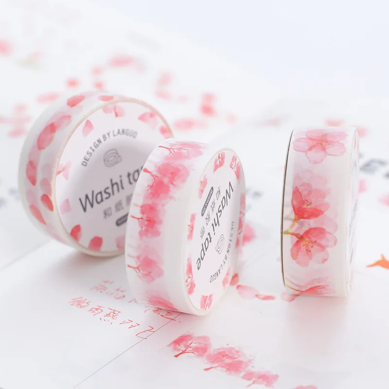4 шт. Романтический cherry blossom серии васи клейкие ленты руководство дневник diy