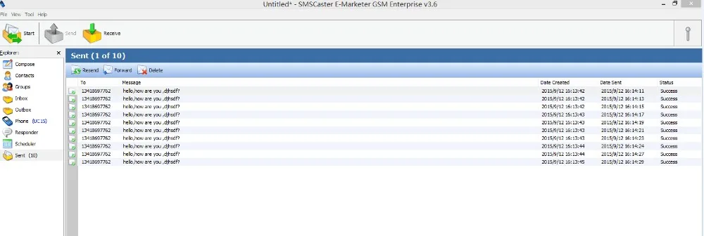 Корпоративное программное обеспечение для SMS-массовое программное обеспечение для SMS Поддержка одного порта gsm dongle и gsm модемный пул