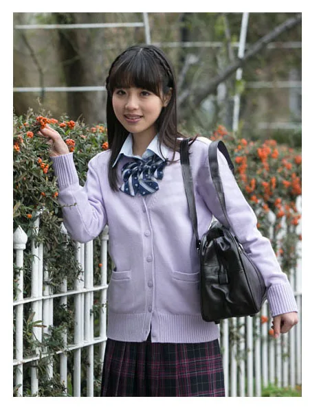 Cardigan Women Knit Sweater Japanese Long Sleeve V-neck Sweaters Students School Uniforms Girl Single Breasted Cardigans |