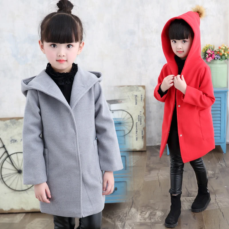 2018 Brand Girls Autumn Spring Coat Kid Long Sleeve Christmas School Cute Hooded Outerwear Girl Fashion Jacket Clothes | Детская одежда