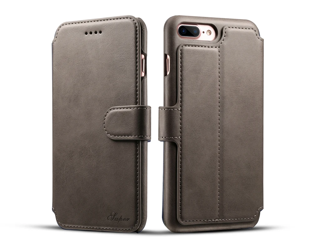 KEYSION Винтажный чехол для iphone 8, 8 Plus i7 7 P PU кожаный бумажник слоты для карт флип чехол с подставкой задняя крышка для iPhone7 7 Plus i7