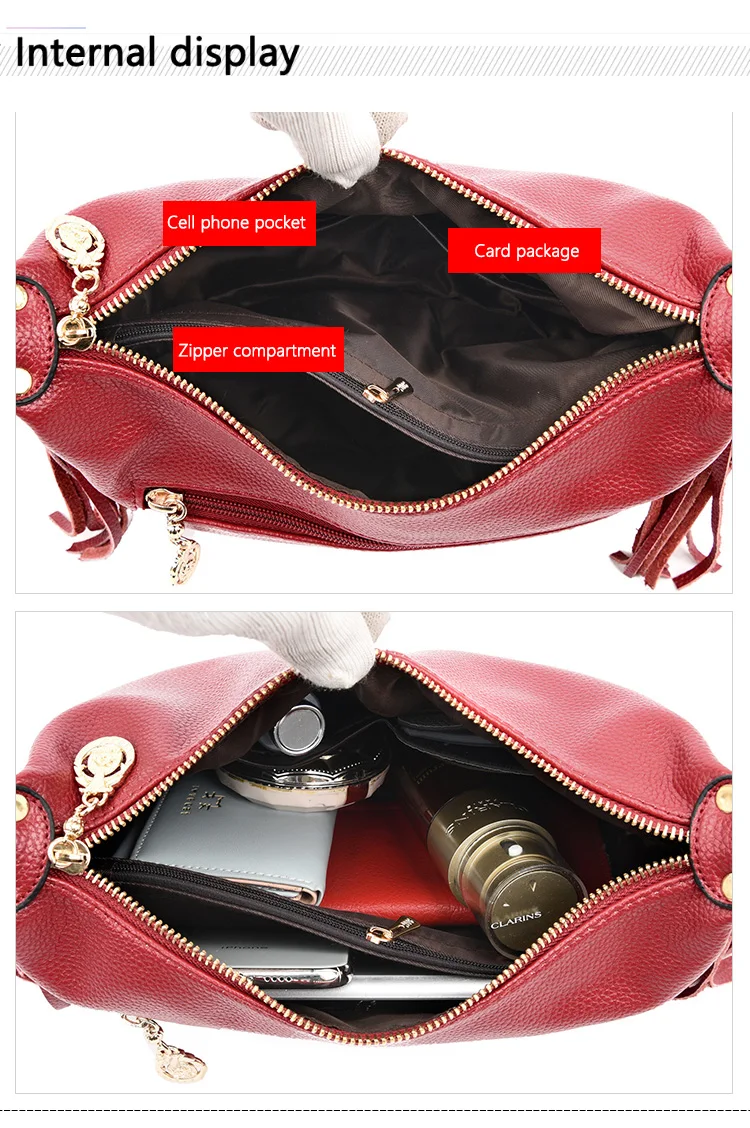 Fashion Tassel Crossbody Bags For Women Messenger Bag Designer Handbags High Quality Female Leather Shoulder Bag Sac A Main