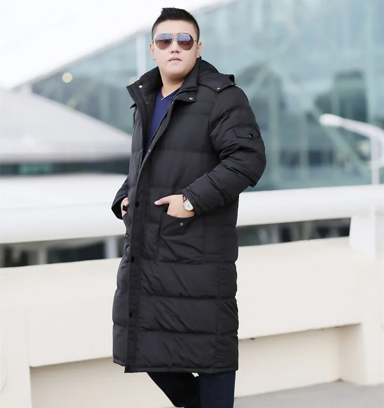 Winter long down men jacket plus size 9XL 8XL 7XL 6XL coat Overknee thick Down Coats winter hooded Thicken | Мужская одежда
