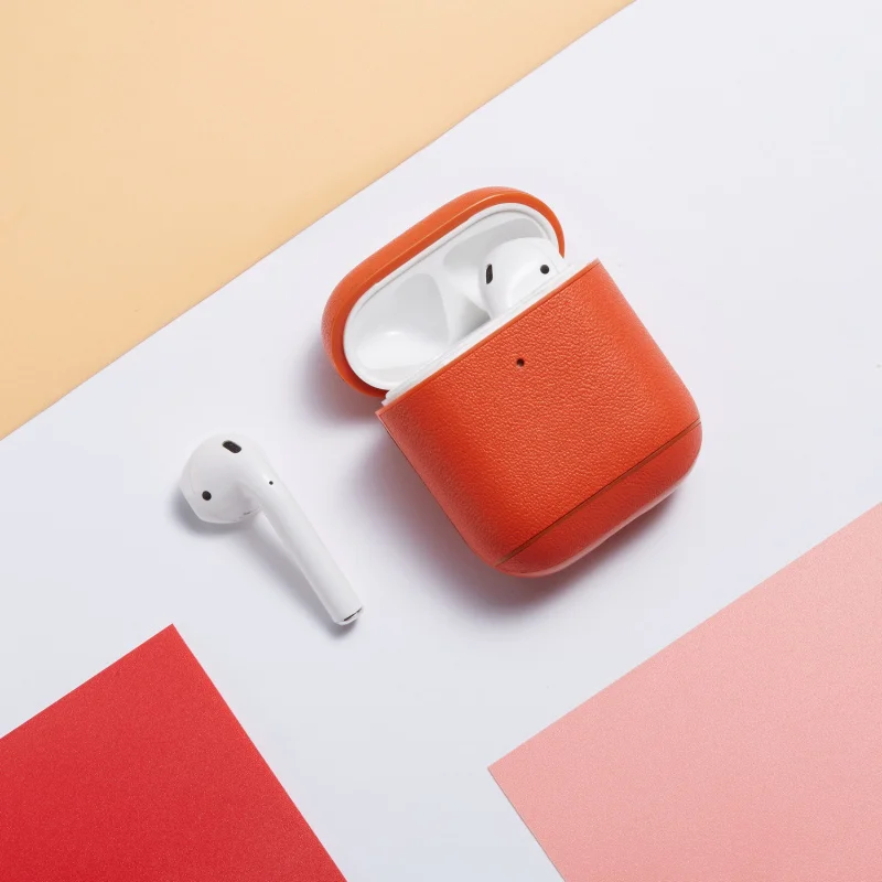 Роскошный бизнес чехол для наушников для Apple Airpods 2 ремешок из искусственной кожи Bluetooth наушники Air Pods чехол AirPod аксессуары