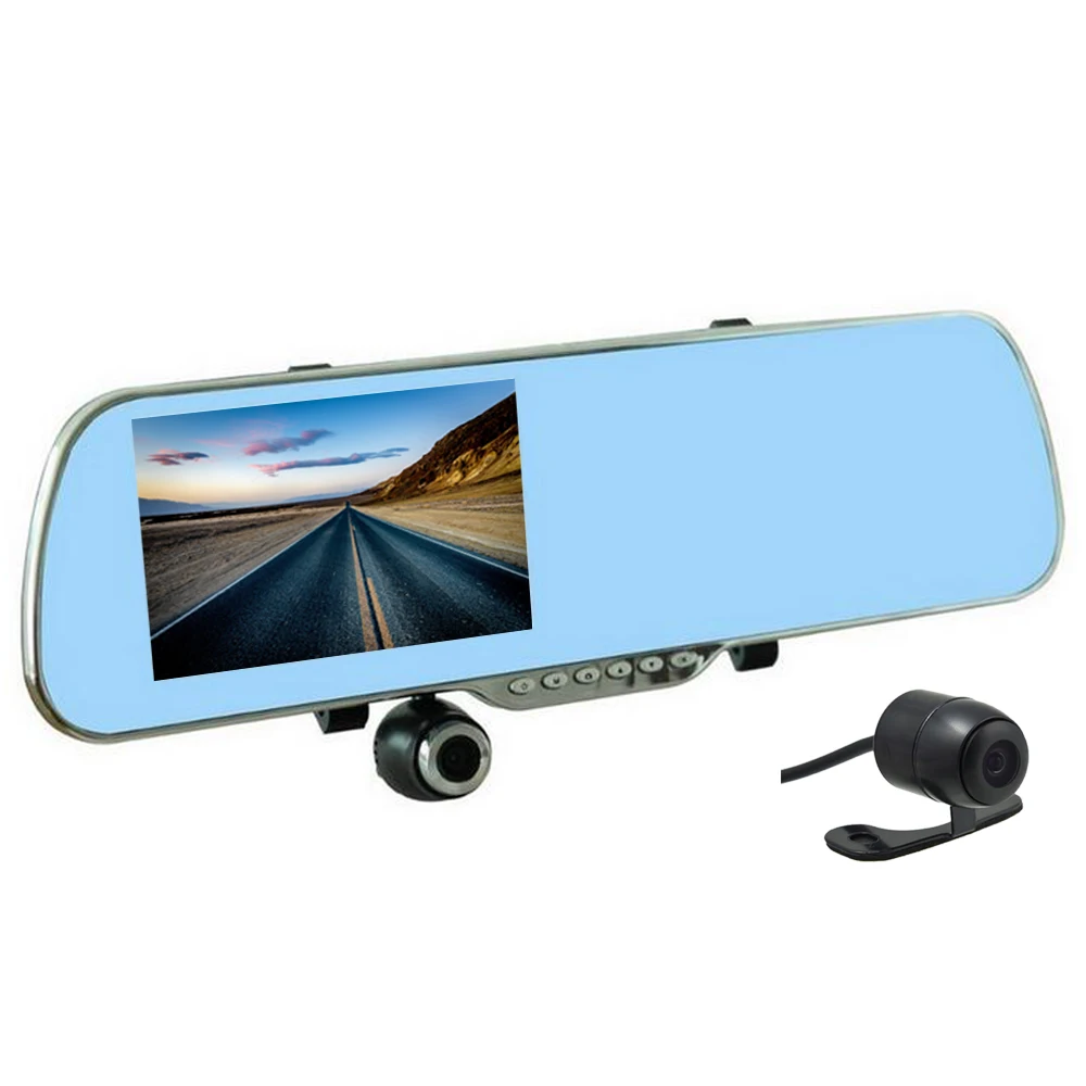 Зеркало заднего вида с двумя объективами 5 0 &quot Android 4 FULL HD 1080P сенсорный экран