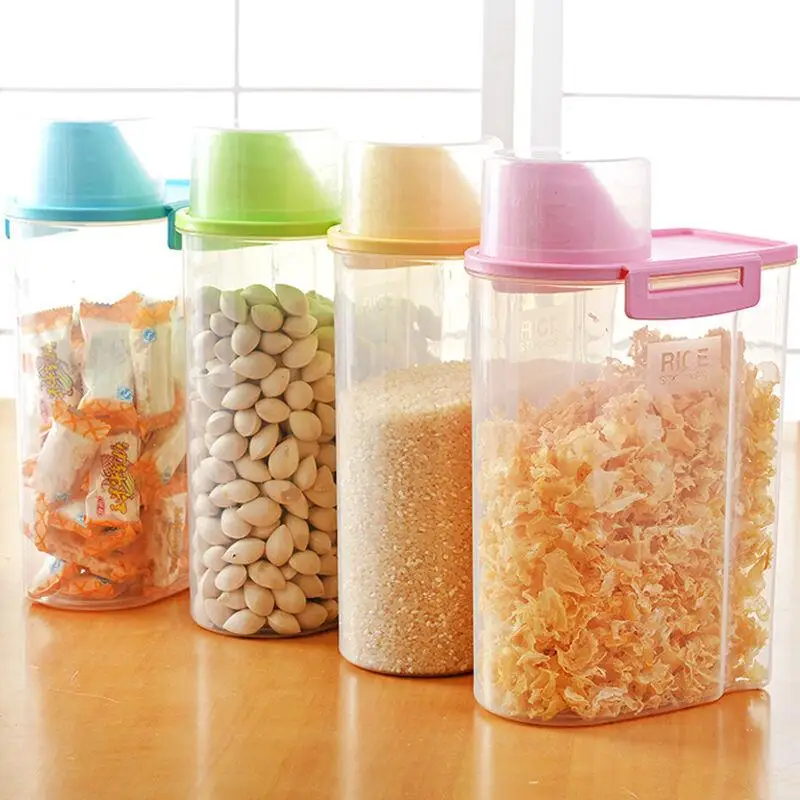 4 шт./компл. пластиковые Кухонные канистры для хранения большие прозрачные