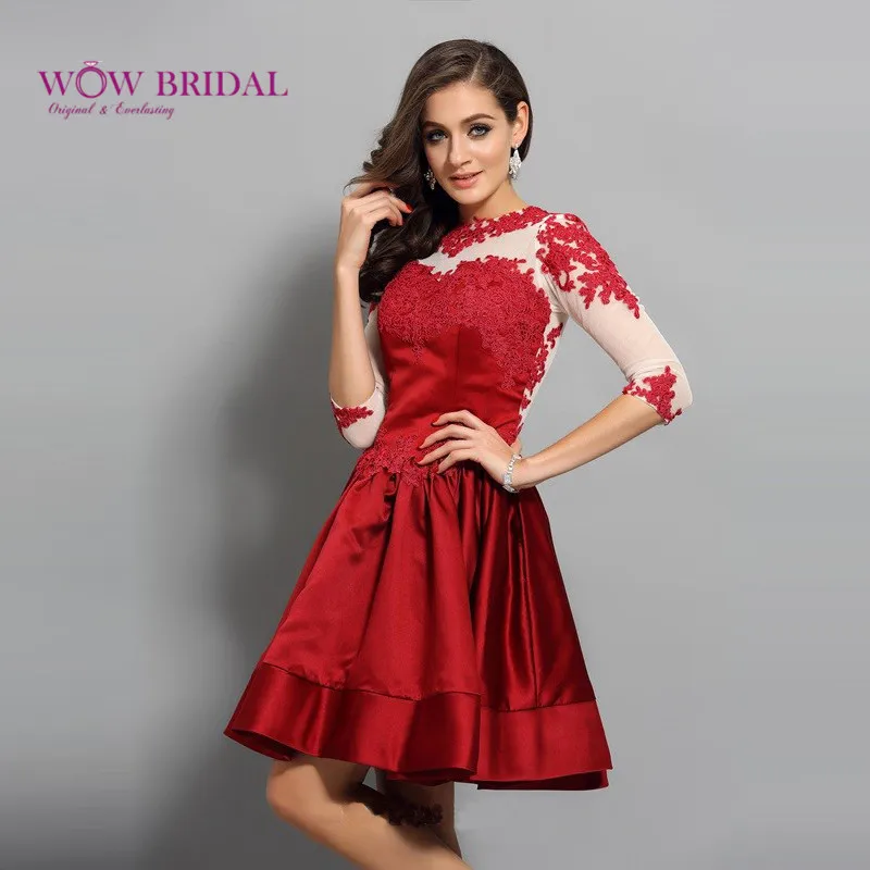 Wowbridal кружево Короткие вечерние платья 2021 молния Junior высокие милые 8th Класс