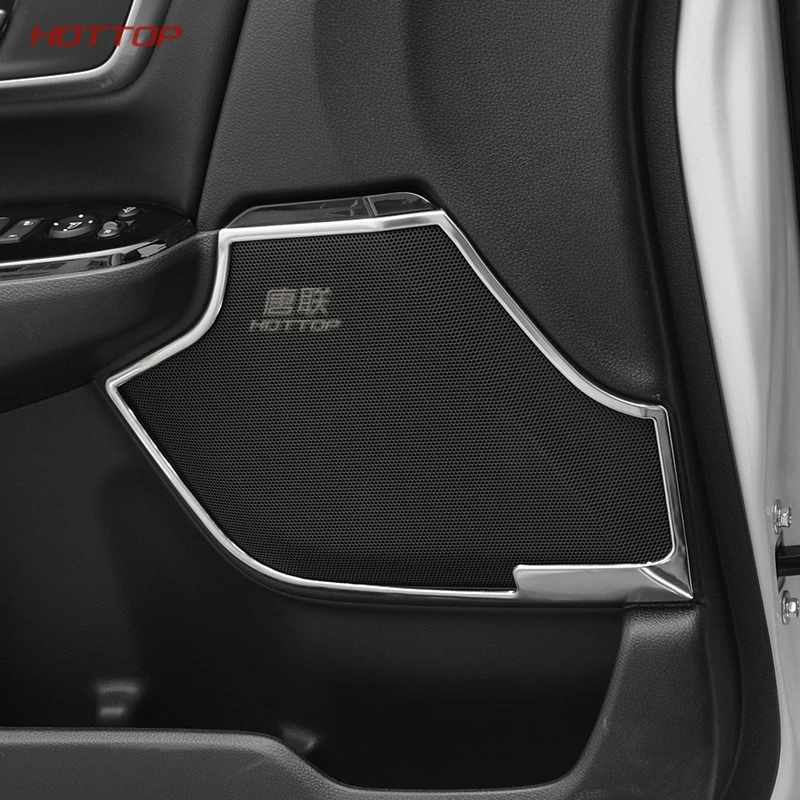Подходит для Honda CRV CR-V внутренняя дверная акустическая система из нержавеющей стали звуковая Накладка аксессуары для автомобиля - Название цвета: Bright silver 4pcs
