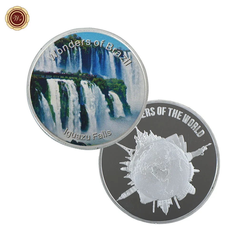 WR 1 OZ бразильская монета Iguazu водопад домашняя Коллекционная с деревянной