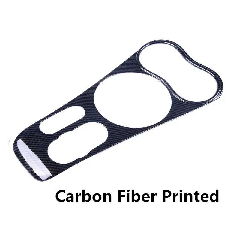 Carbon Fiber Printed Автомобильная накладка на крышку панели КПП центральной консоли формовочная отделка для Mini Countryman F60 аксессуары для интерьера - Название цвета: Carbon Fiber Printed