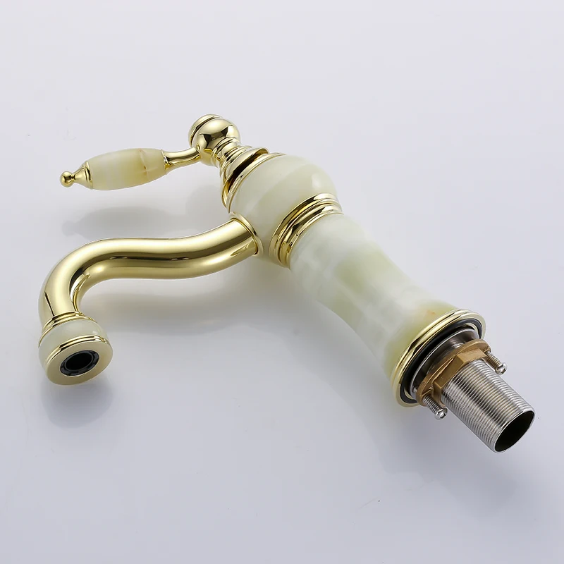 Европейский Стиль Мрамор твердой латуни бассейна кран Роскошные нефрита цвета