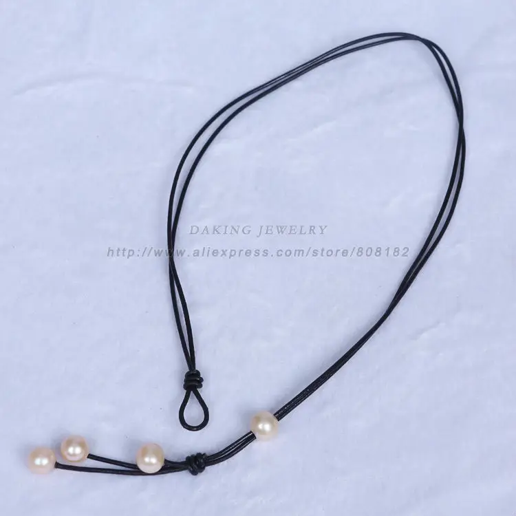 Ожерелье Daking из натурального жемчуга кожаная веревка ожерелья ожерелье-чокер