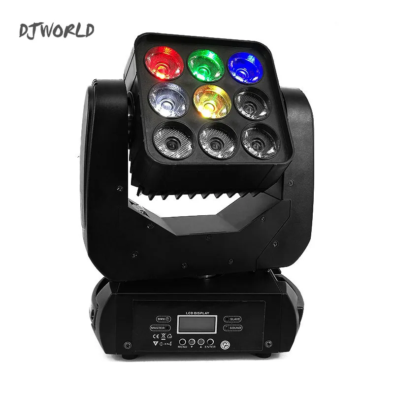 2 шт./лот DJWorld LED 9x12 Вт 4в1 матрица DMX512 луч движущаяся головка для свадебного украшения Рождество дома