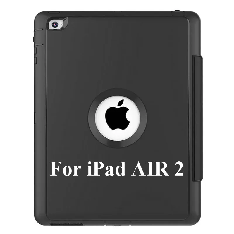 Black for iPad AIR 2 Для iPad Air 2/iPad 6 9," Детская безопасная Броня противоударный сверхпрочный силиконовый Жесткий чехол с защитной пленкой для сенсорного экрана - Цвет: Black for iPad AIR 2
