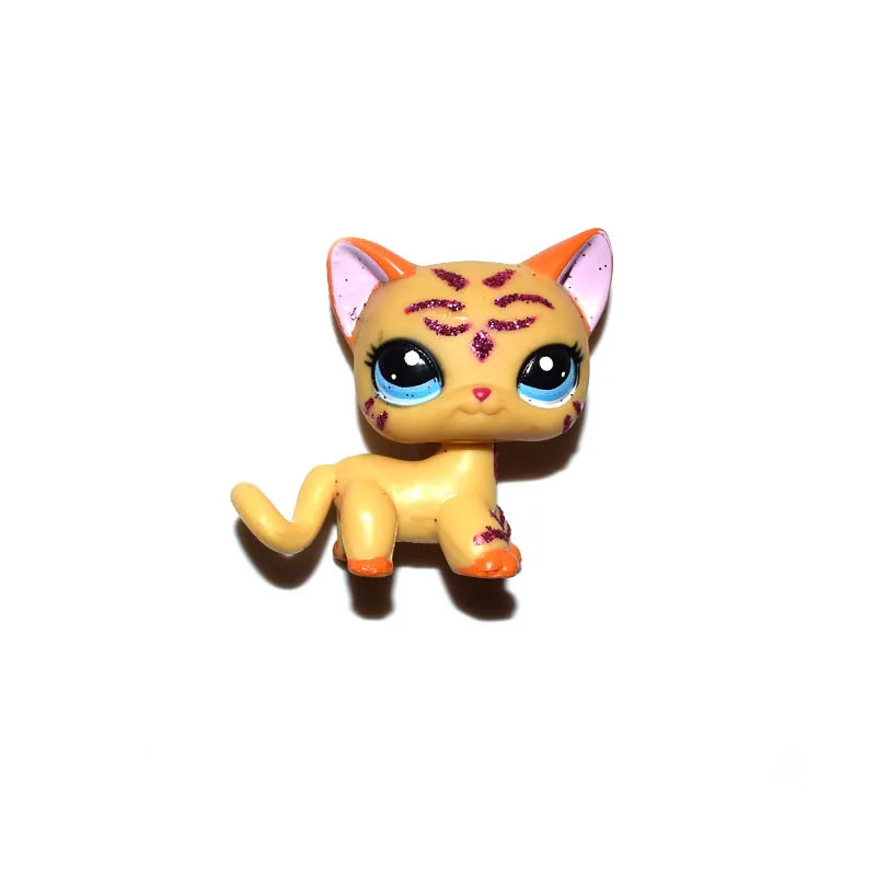 Orange Striped Spark Pet Shop белый, черный, фиолетовый, желтый, коричневый, розовый, блестящий, с короткими волосами, кошка, большой датчан, даусчоунд, коллекция, свободная фигурка, детская игрушка - Цвет: Orange Striped Spark
