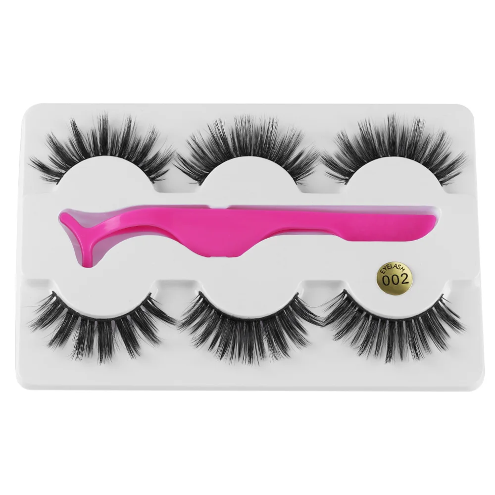 15mm-3D-002 3 пары детских хлопковых утепленных колготок на 3D норковые ресницы волос с помощью пинцета толстые тонкие и длинные пушистые 15/25 мм драматический ресницы ресница ручной работы, инструмент для макияжа - Цвет: 15mm-3D-002