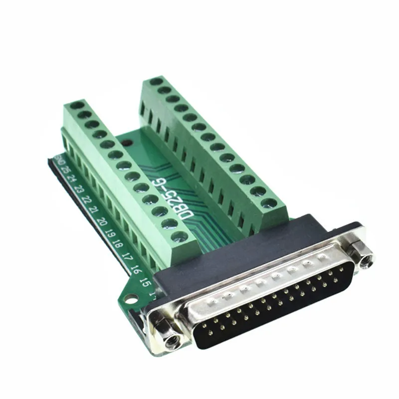 DB25 D-SUB женский 25Pin разъем Breakout печатной платы 2 ряда терминалы Разъемы - Цвет: Male Nut