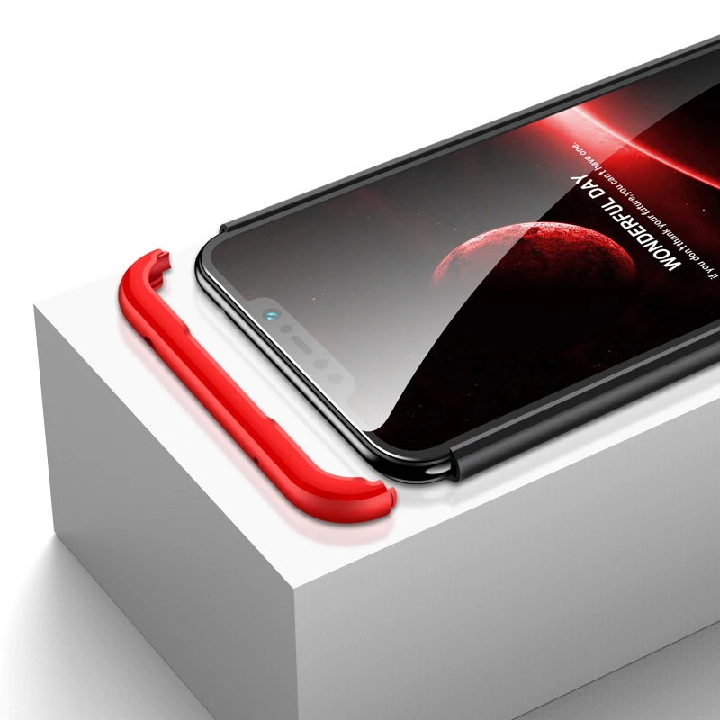 Полный Чехол 3 в 1 для Redmi 6A 6 Pro Xiaomi Mi 8x8 Lite POCO F1 MAX 360 корпус жесткий Гибридный