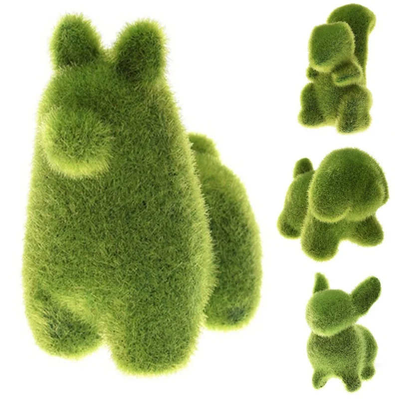 Милые украшения в форме животных имитация зеленой травы зеленых растений бонсай