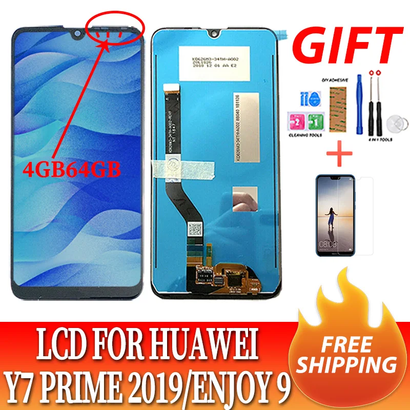 6 26 ''LCD Замена для Huawei Y7 2019 / pro prime дисплей сенсорный экран дигитайзер сборка