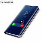 Умный зеркальный флип-чехол для Xiaomi Redmi Note 7 5 6 Pro 4X 5A 6A 5 Plus S2 кожаный чехол для Mi 9 F1 6 6X 5X 8 SE A1 A2 Mix 2 Чехол