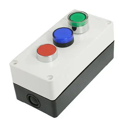 

AC220V Blue Indicator Lamp Green Light Red Flat Cap Momentary Push Button Switch