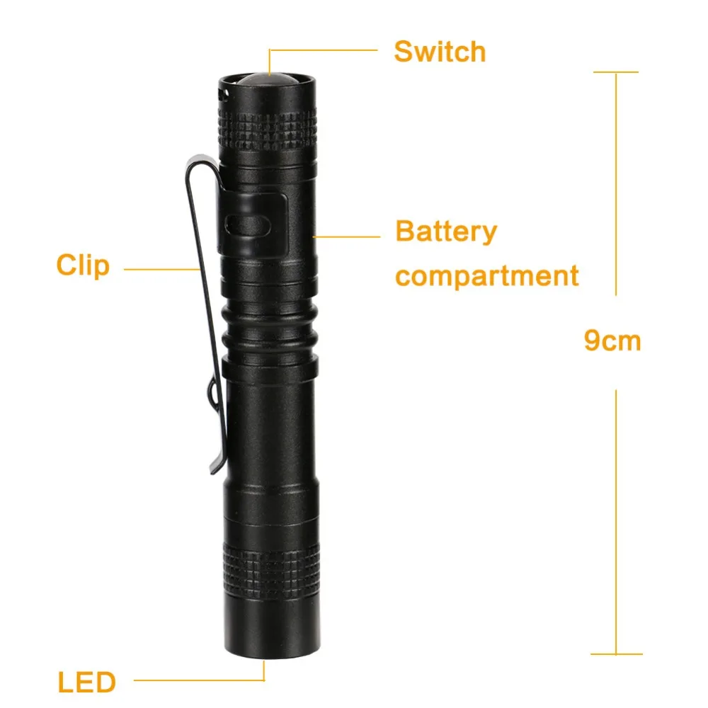 Фонарик светодиодный 600 лм водонепроницаемый 9 см|led flashlight light|mini led flashlightled |