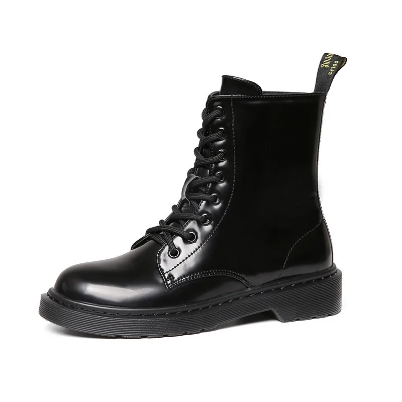 Плюшевые ботинки на меху женщина шнуровке Martin Bottines из лакированной кожи и замши