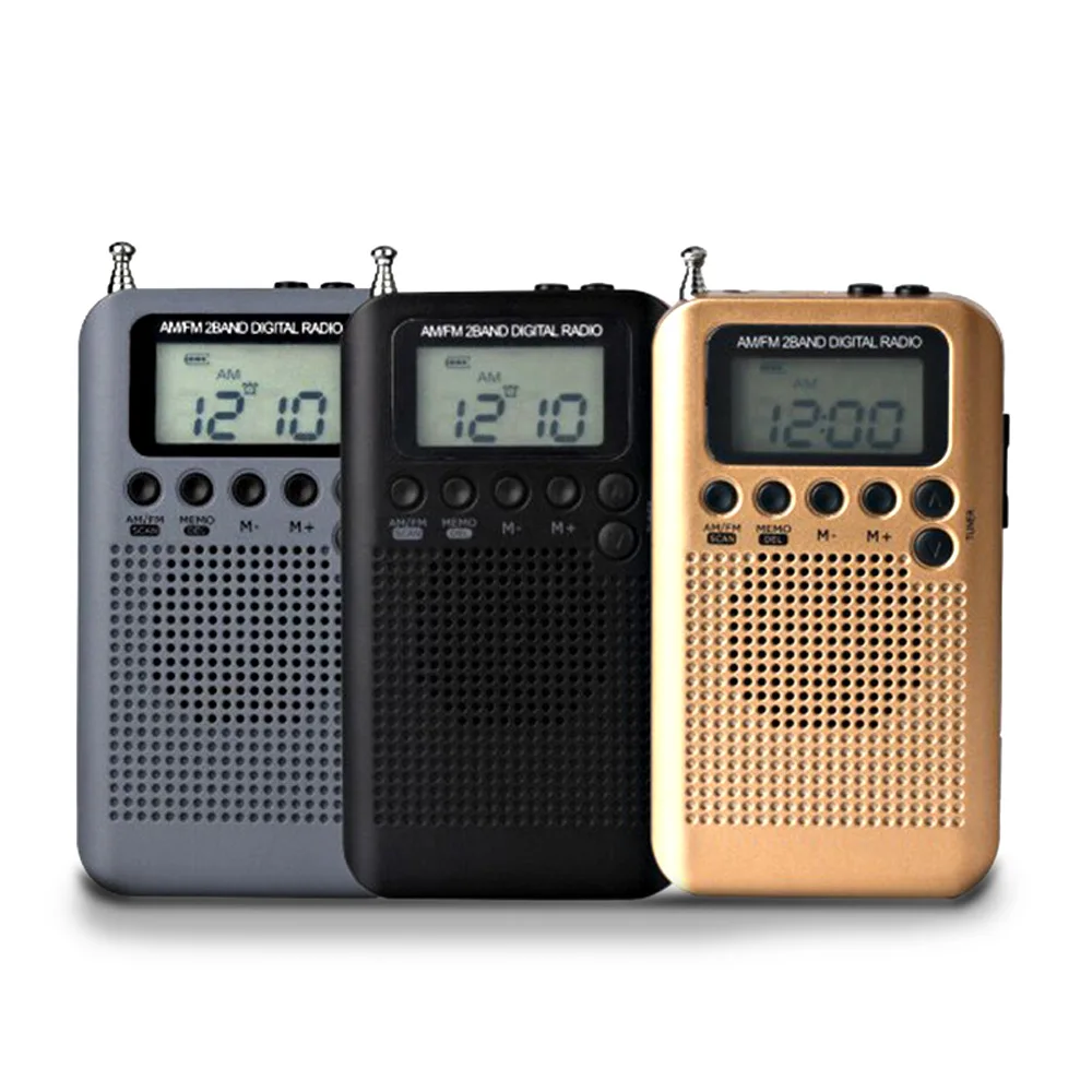 Портативное радио AM FM цифровой мини-радиоприемник с USB перезаряжаемой батареей и наушниками радио рекордер для музыкального плеера