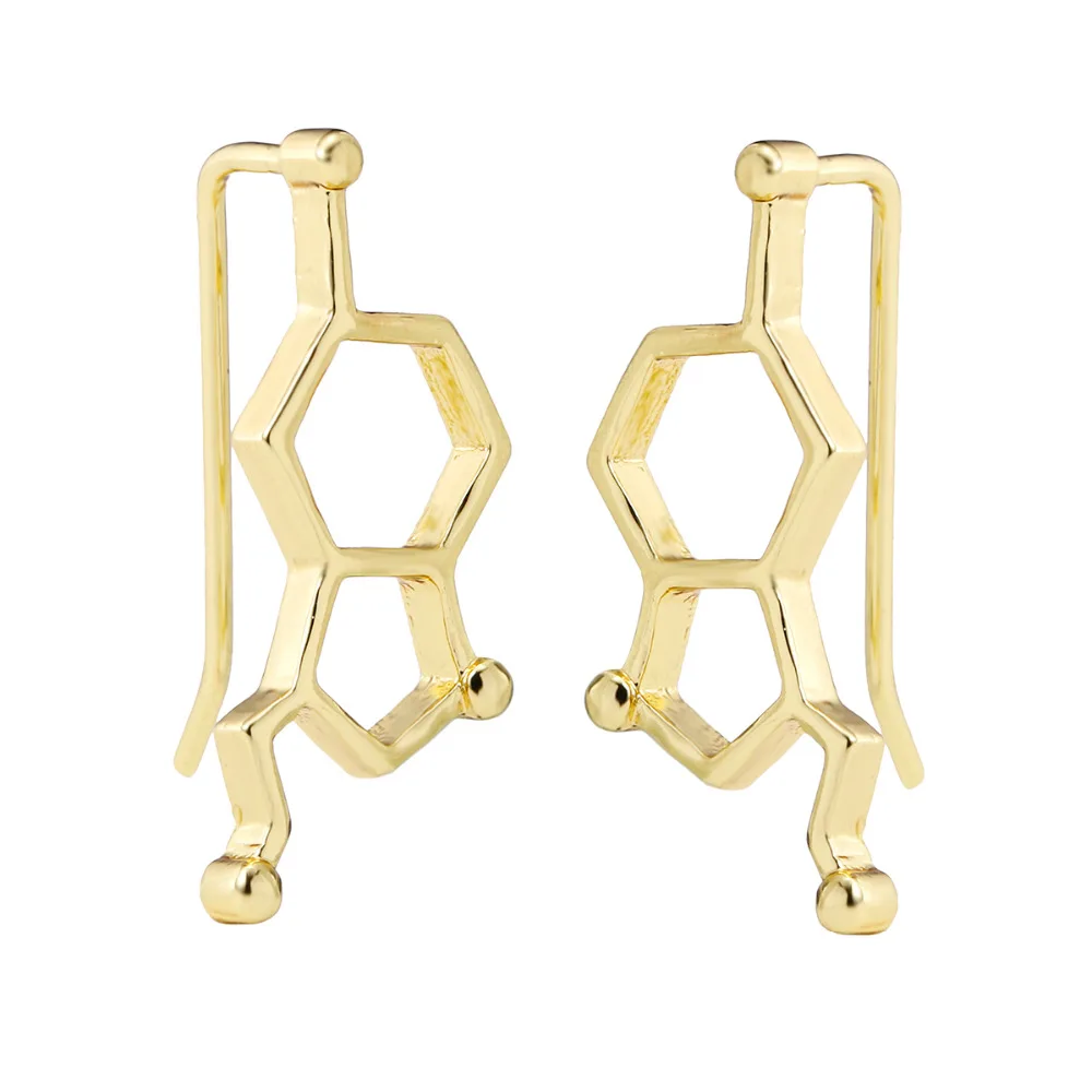 Yiustar Новая мода серотонина молекула Ear climbers для Для женщин серотонина молекула Структура Ear Crawler подарок для Обувь для девочек ED153