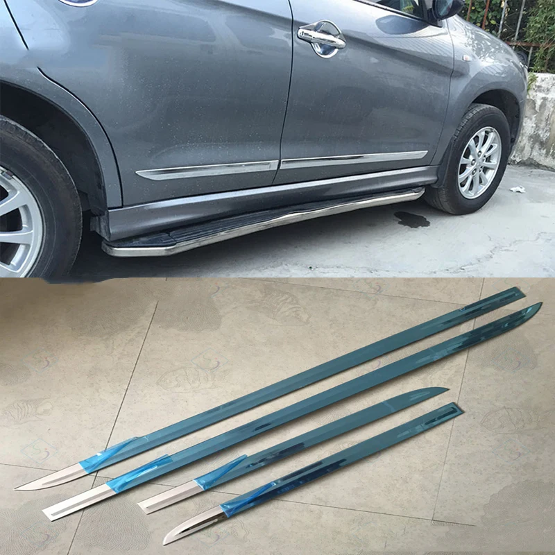 4 шт. накладки из нержавеющей стали для Mitsubishi ASX 2013 2014 2015|side body molding|body trimtrim cover |