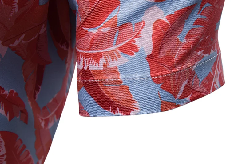 Гавайская рубашка мужская с коротким рукавом гавайская пляжная блуза цветочным