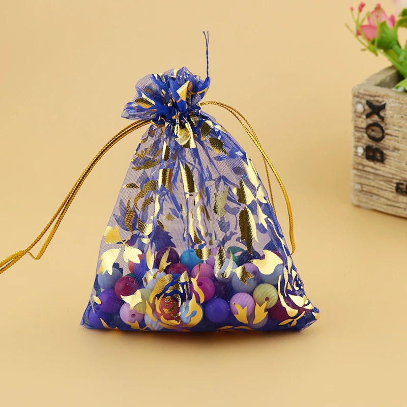 

Оптовая продажа 100 шт./лот ярко-синяя органза сумка 7x9 см маленькая Свадебная пользу Рождественский мешок для подарков, упаковка для ювелирн...