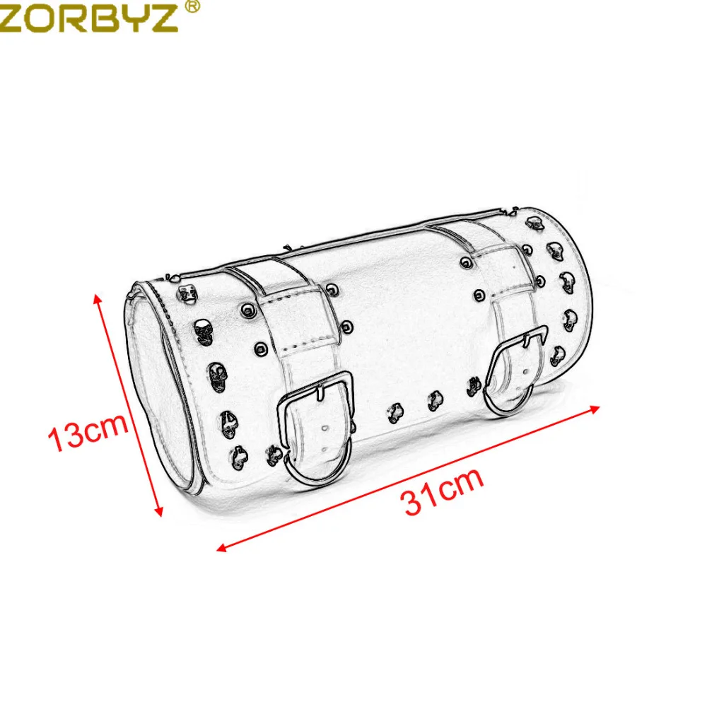 ZORBYZ черная мотоциклетная сумка из искусственной кожи с черепом круглая баррель