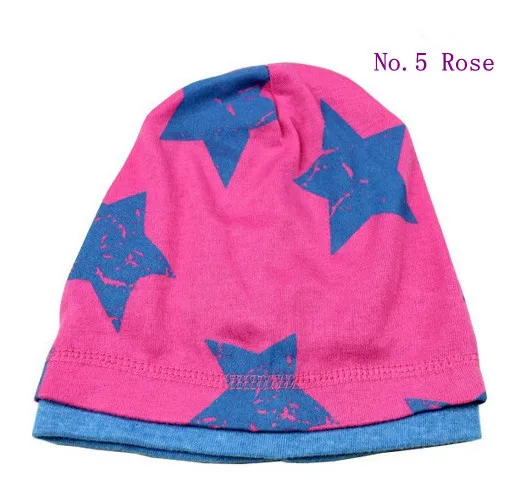 2017 New Cute Stars Printed Baby Boy Hat Double Layer Beanies Infantil Pink Gray Cap Born Photography HT52028+40 | Аксессуары для