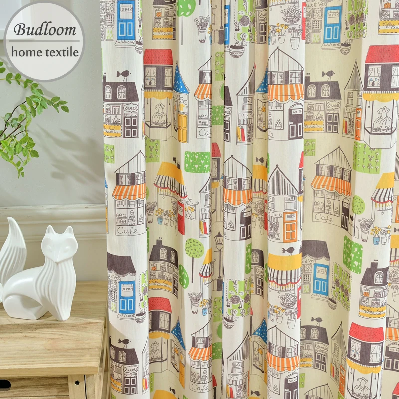Милая красочная занавеска Budloom с мультяшным рисунком для детской комнаты