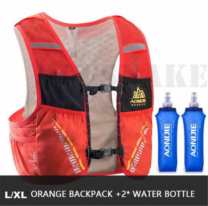 LXL Orange 2 Bottle AONIJIE водоотталкивающий для марафонов рюкзак 5L уличная Сумка для бега походный рюкзак жилет марафон водный Пузырь бег гонка - Цвет: LXL Orange 2 Bottle
