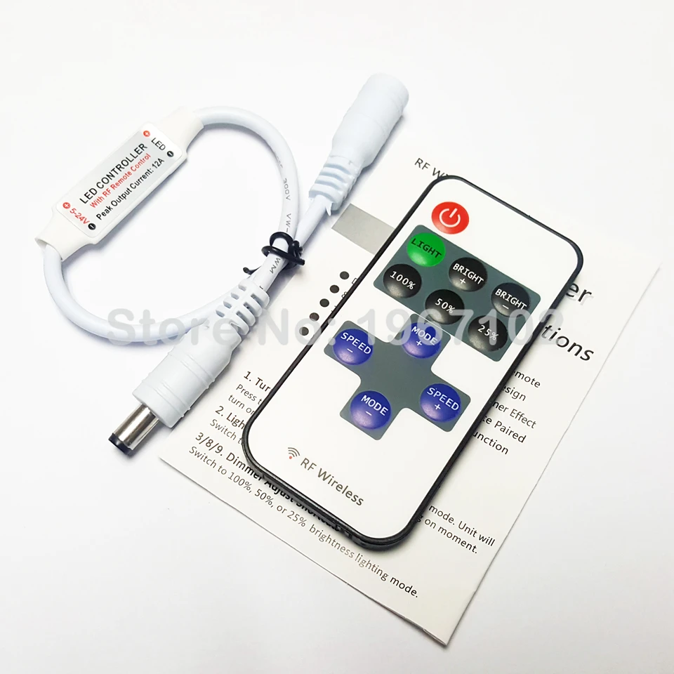 Одноцветный пульт дистанционного управления диммер постоянного тока 12 В 11