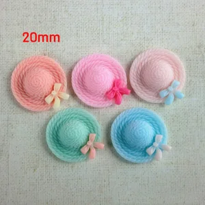 10 шт.Лот 20 мм милая маленькая соломенная шляпа кабошон с плоским основанием из смолы для телефона сделай сам, украшения для ногтевого дизайна, фурнитура для изготовления ювелирных изделий