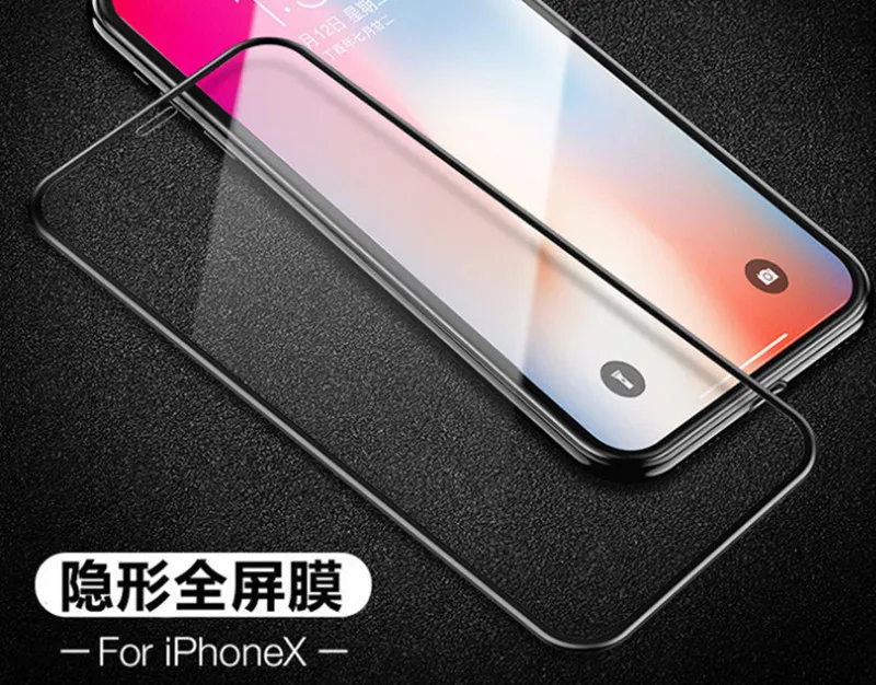5 8 дюйма полное покрытие краев закаленное стекло для iPhone X|Сенсорные панели