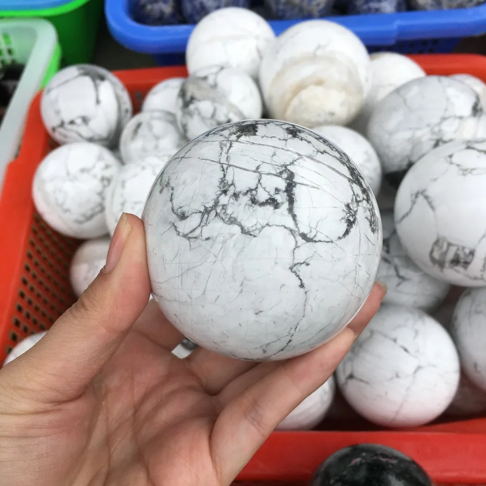 60 мм натуральный белый бирюзовый камень шары howlite сферы для украшения