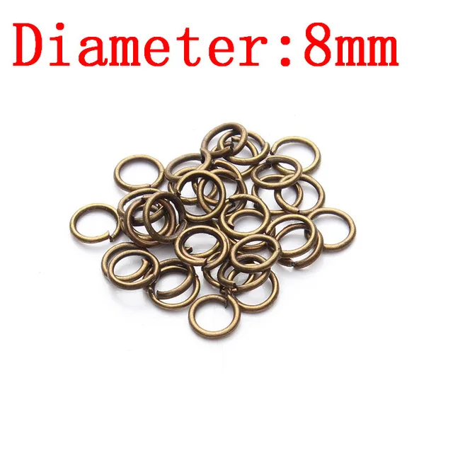 Antique Bronze 8mm LOULEUR 200 шт./лот розового цвета: золотистый, серебристый цвет открыт соединительные кольца 3/4/5/6/7/8/10 мм Разделение кольца Разъемы для ювелирных изделий, украшения своими руками - Цвет: Antique Bronze 8mm