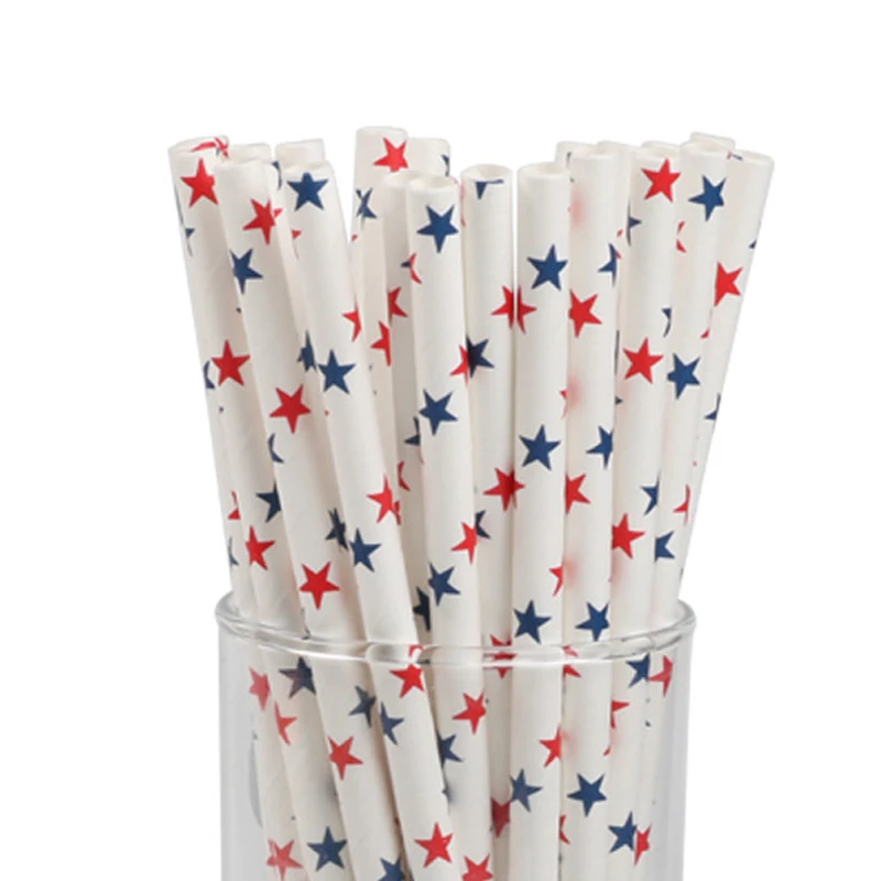 

Colorful Stars Design Happy Birthday Events Party Kids Favors Paper Drinking Straws Baby Shower Decoration Supplies 25pcs/pack