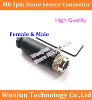 NEW  M8 3 Pin 3core female & male Sensor Connector Adapters Adaptor M8 Aviation Plug Socket