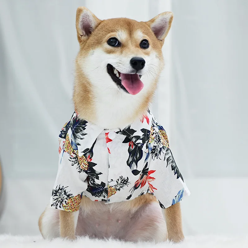 Одежда для домашних животных, кошек, летняя рубашка, Цветочный жилет, одежда для собак, для маленьких и средних собак, чихуахуа, французский бульдог, Гавайский стиль, пляжная одежда