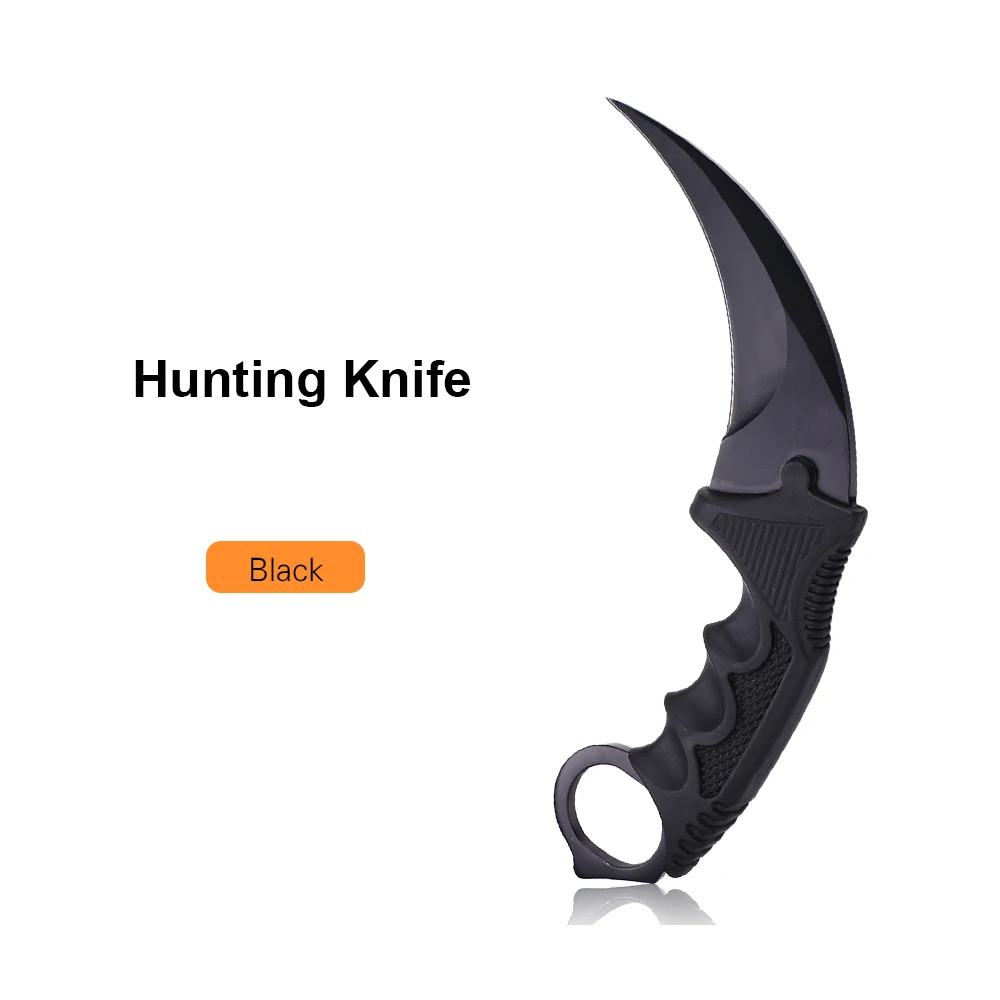 Black Hunting Knife JelBo карманный нож для выживания на открытом воздухе, инструменты для охоты, кемпинга, портативный складной нож, ручные инструменты, складной нож с оболочкой - Цвет: Black Hunting Knife