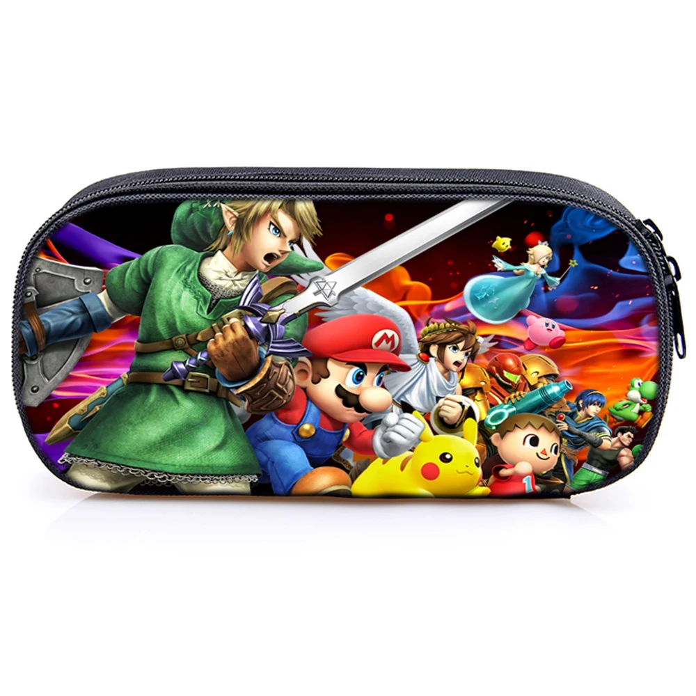 Чехол для карандашей Super Mario Smash Bros, косметический чехол для мальчиков и девочек, школьные принадлежности, канцелярские сумки для хранения, косметичка