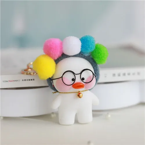 Зеленый Kawaii LaLafanfan кафе подвеска с форме утки брелок мультфильм милый утка автомобиль Декор животных Куклы Игрушки для девочек подарок на день рождения для детей - Цвет: Зеленый