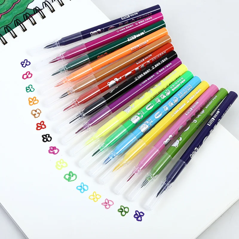 12/24 цвета/набор цветная ручка с мягким наконечником|color marker pens|color markerswater color pen |