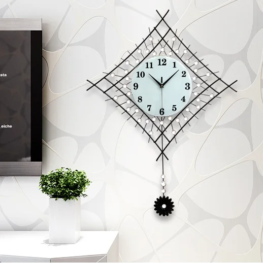 Креативные современные украшения маятниковые часы модные настенные для